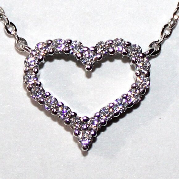 Jewelry - Sterling Silver Diamond Heart Necklace